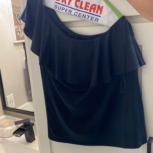 One shoulder Banana Republic Top, Black, size small.